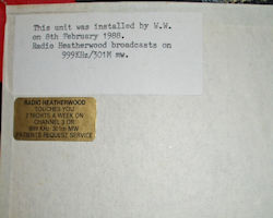 Transmission Log inside cover