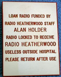 Alan Holder Sponsor Plaque